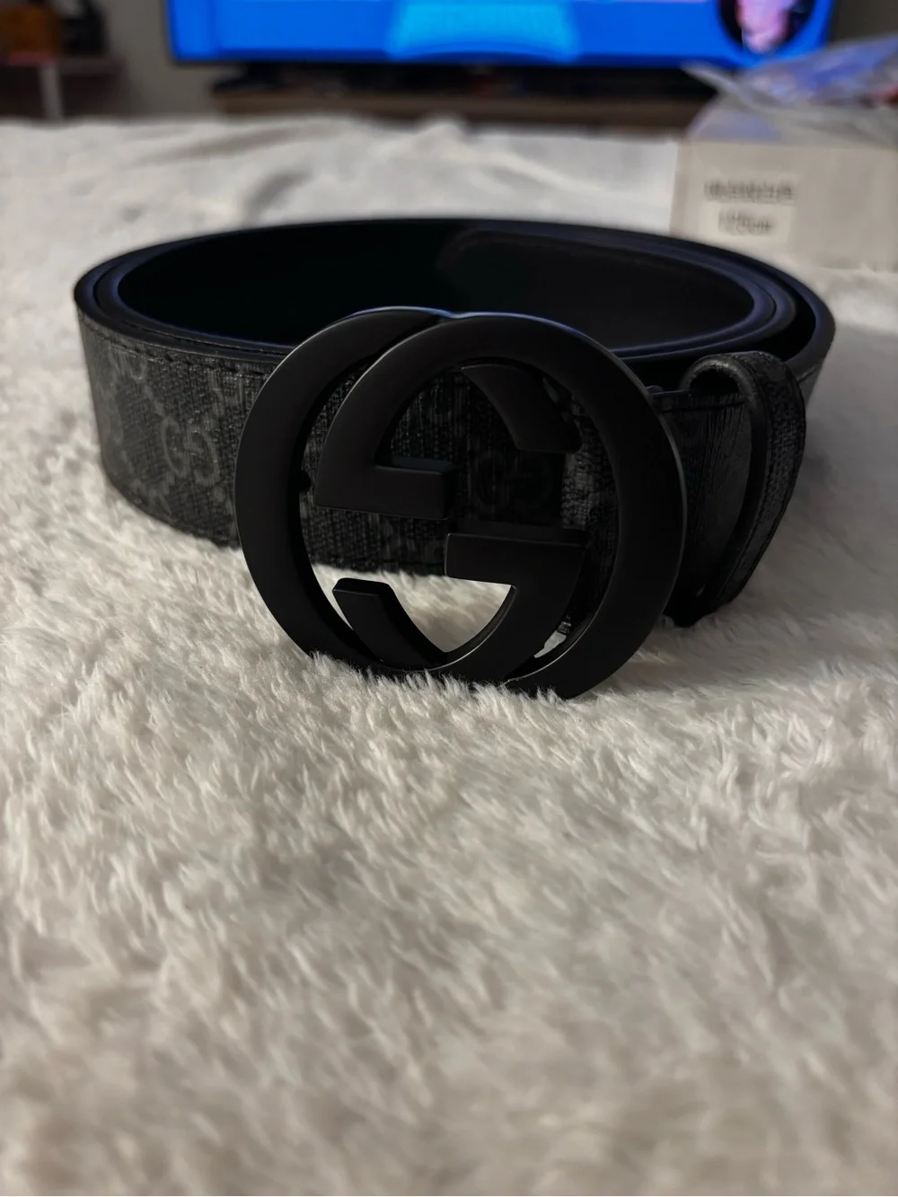 Brand new !! Black Monogram Belt with Black Interlocking Buckle